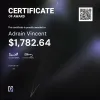 Adrain, $1,782.64 Payout Certificate