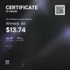 Ahmed , $13.74 Payout Certificate