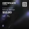 Rehman, $53.80 Payout Certificate