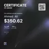 Ahmed , $350.62 Payout Certificate