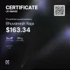 Bhuvanesh, $163.34 Payout Certificate