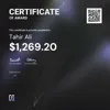 Tahir, $1,269.20 Payout Certificate