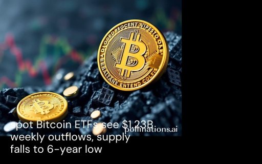 los ETFs de Bitcoin al contado ven salidas semanales de $1.23B, la oferta cae a un mínimo de 6 años