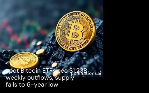 현물 비트코인 ETF, 주당 12억 3천만 달러 순유출 기록...공급량 6년래 최저