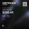 Saad, $230.45 Payout Certificate