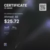 Ahmed , $25.72 Payout Certificate