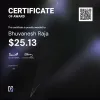Bhuvanesh, $25.13 Payout Certificate