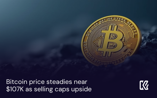 El precio de Bitcoin se estabiliza cerca de $107K mientras las ventas limitan el alza.
