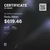 Radu, $619.46 Payout Certificate