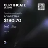 Ahmad,  $190.70 Payout Certificate