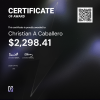 Christian, $2,298.41 Payout Certificate