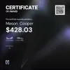 Mason, $428.03 Payout Certificate