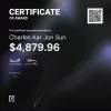 Charles Kar Jon, $4,879.96 Payout Certificate