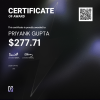 PRIYANK, $277.71 Payout Certificate