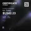 Kai , $1,542.23 Payout Certificate