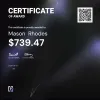 Mason , $739.47 Payout Certificate