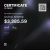 Arvind , $3,385.59 Payout Certificate