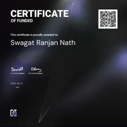 Swagat Ranjan Funded Certificate