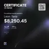 Leon , $8,250.45 Payout Certificate