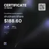 shubham, $188.60 Payout Certificate