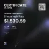Bhuvanesh,  $1,530.59 Payout Certificate